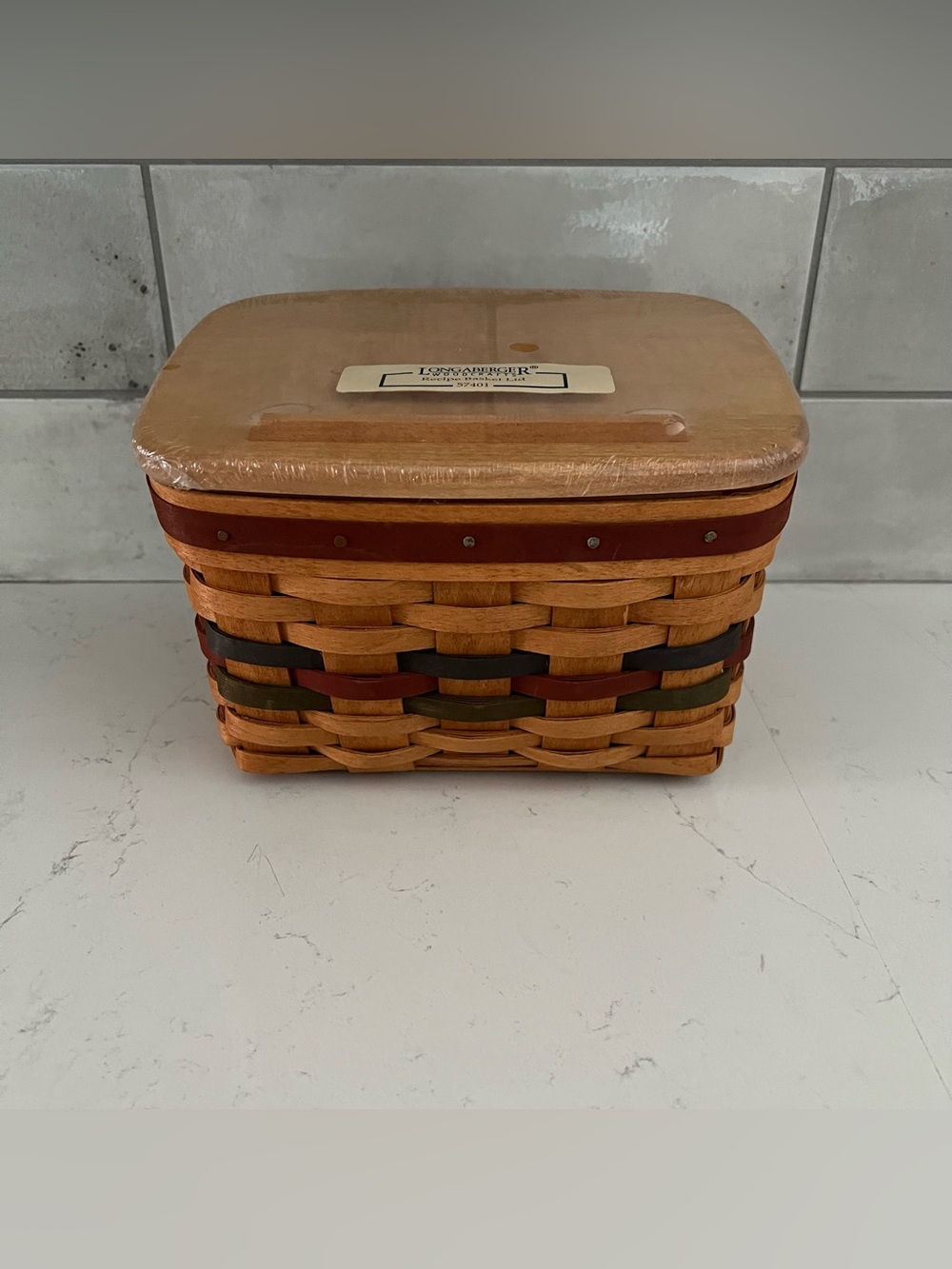 Vintage LONGABERGER NWT Shades of Autumn Recipe Card Basket